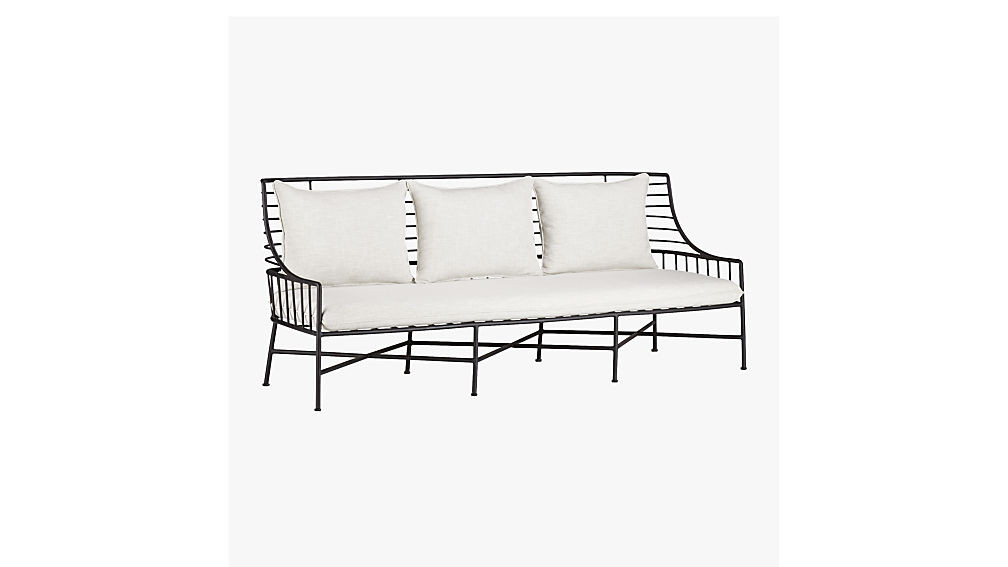 breton black metal sofa | CB2