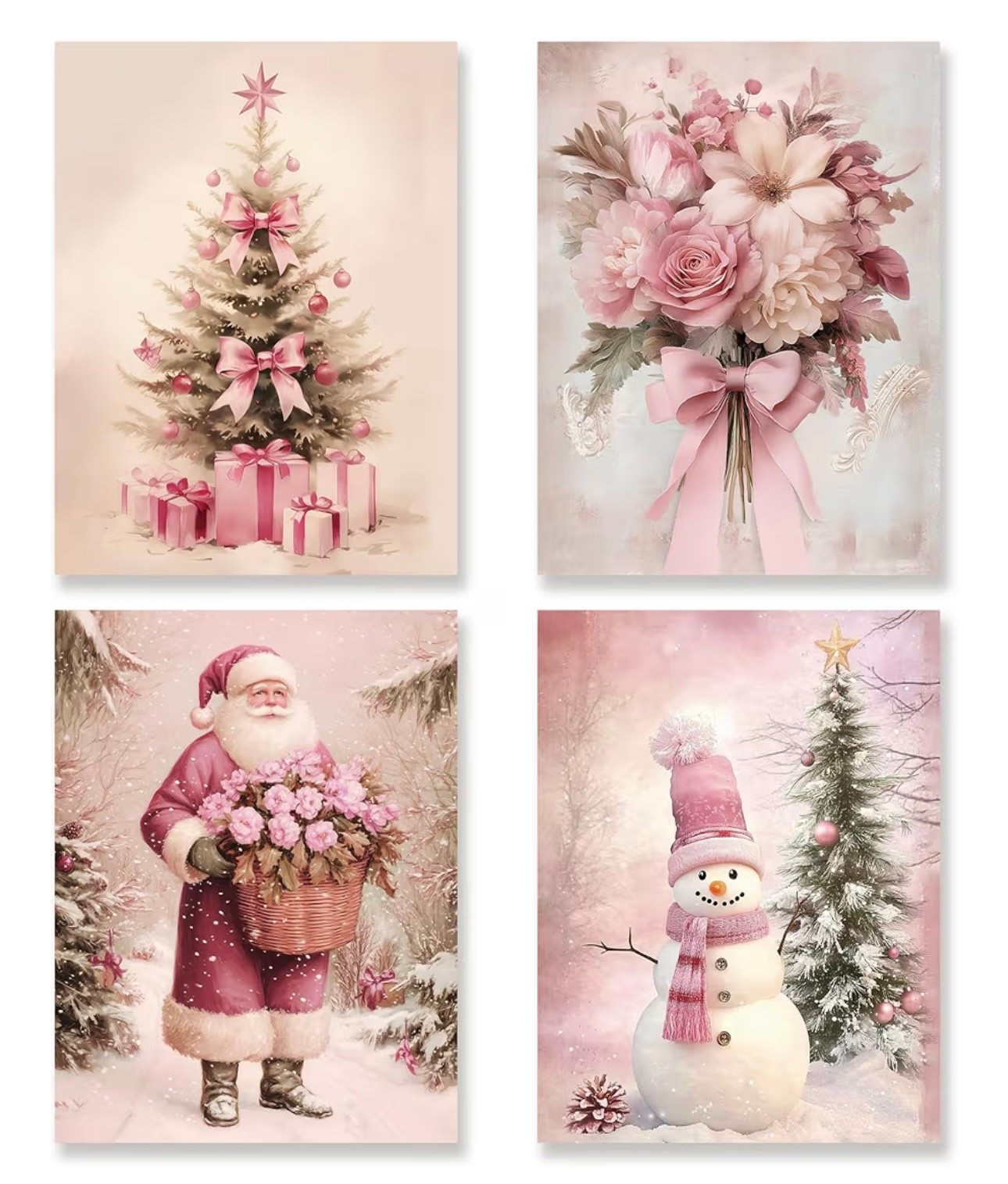 Set of 4 affordable Christmas prints 🎄🩷✨❄️ 🎅🏻 

#LTKHoliday #LTKHome #LTKSeasonal