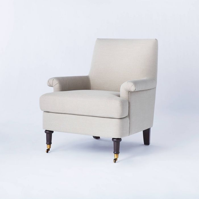 Mercer Rolled Upholstered Armchair with Casters - Threshold™ designed with Studio McGee | Target