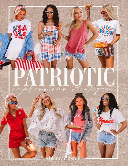 Patriotic looks from Impressions Boutique || Shop these 4th of July styles and more! 🇺🇸🇺🇸🇺🇸

USA, red white and blue, America, America, cookout, party, July 4th



#LTKstyletip #LTKSeasonal #LTKFind
