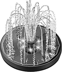 Solar Fountain Pump for Bird Bath (White), 3.5W with 2200 mAh Battery, 8 Nozzles, Glass Panel, Wa... | Amazon (US)