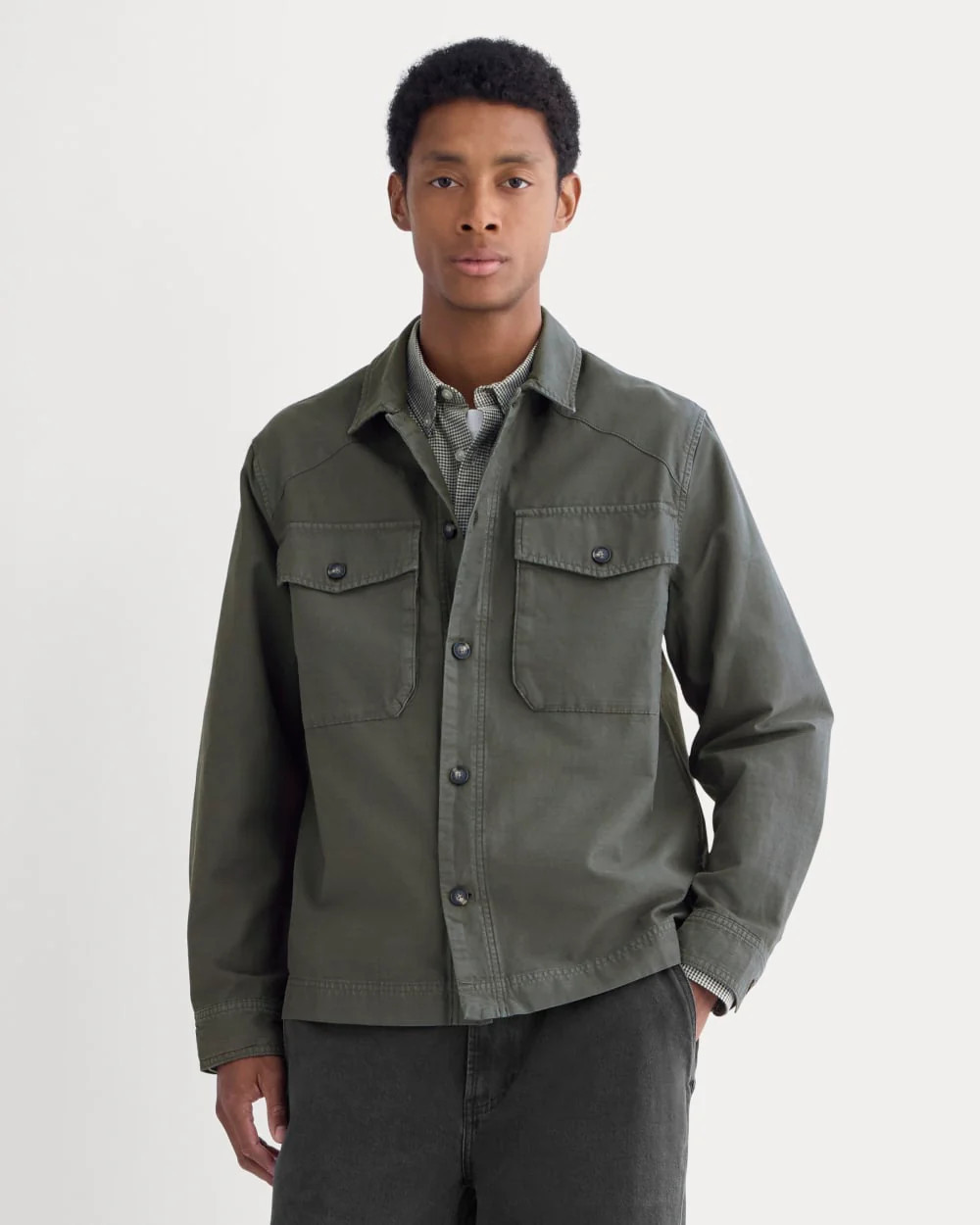 Everlane Utility Shirt Jacket | Washed Black | S | Cotton | Everlane