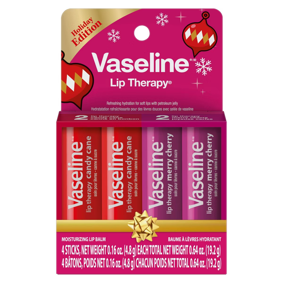 Vaseline Holiday Limited Edition Lip Therapy Stick - Flavors Collection - 4pk | Target