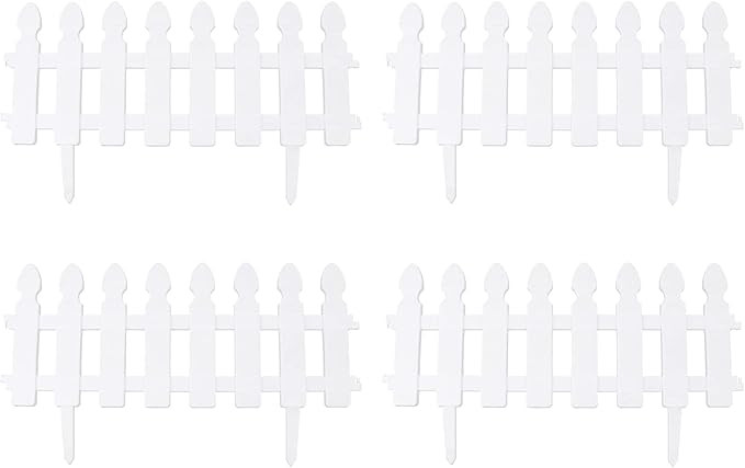 Yardwe 4pcs Flexible White Picket Fence Border for Garden Decorative Landscape Edging Fences Gras... | Amazon (US)