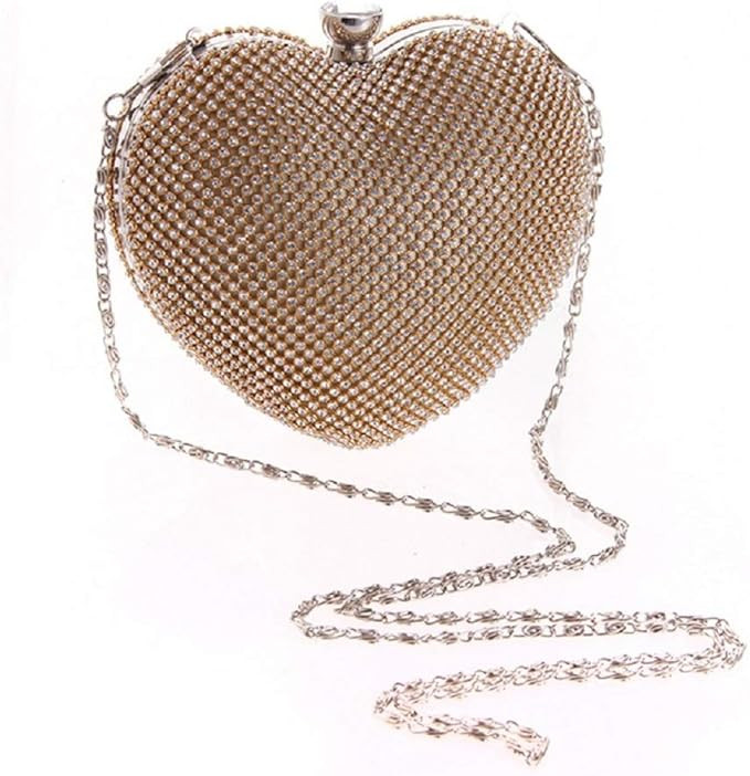 Abbie Home Heart Shaped Evening Clutch Bag Women Girls Crystal Handbag Tote Purse for Wedding Par... | Amazon (US)