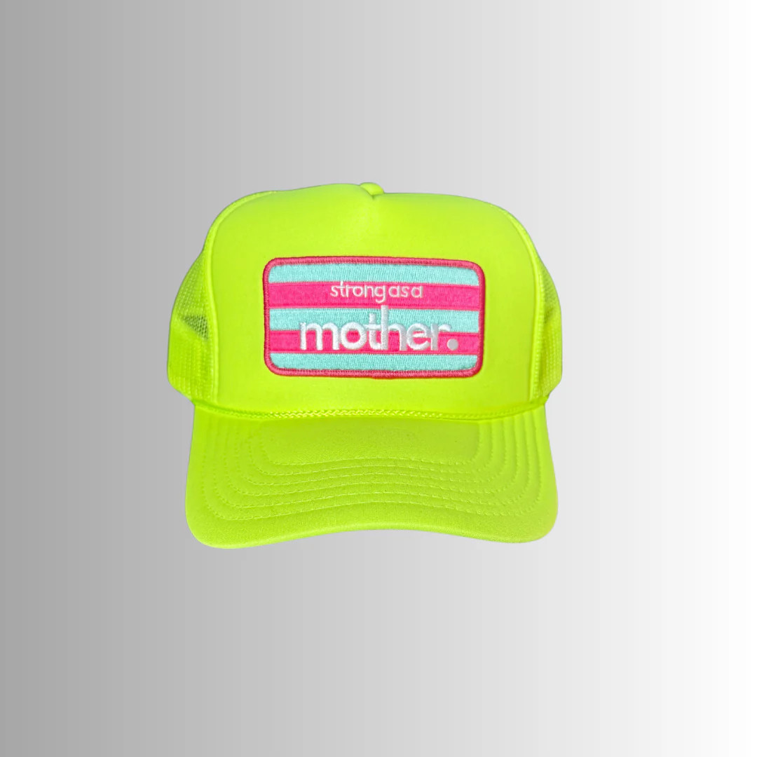 Strong as a mother™ Patch Trucker Hat - Neon Yellow | Mother Hats