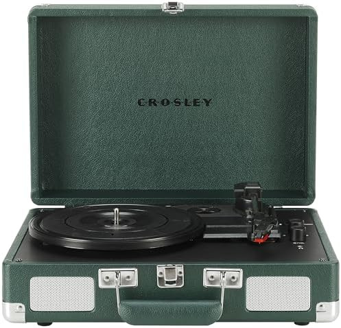 Crosley CR8005F-EM Cruiser Plus Vintage 3-Speed Bluetooth in/Out Suitcase Vinyl Record Player Tur... | Amazon (US)