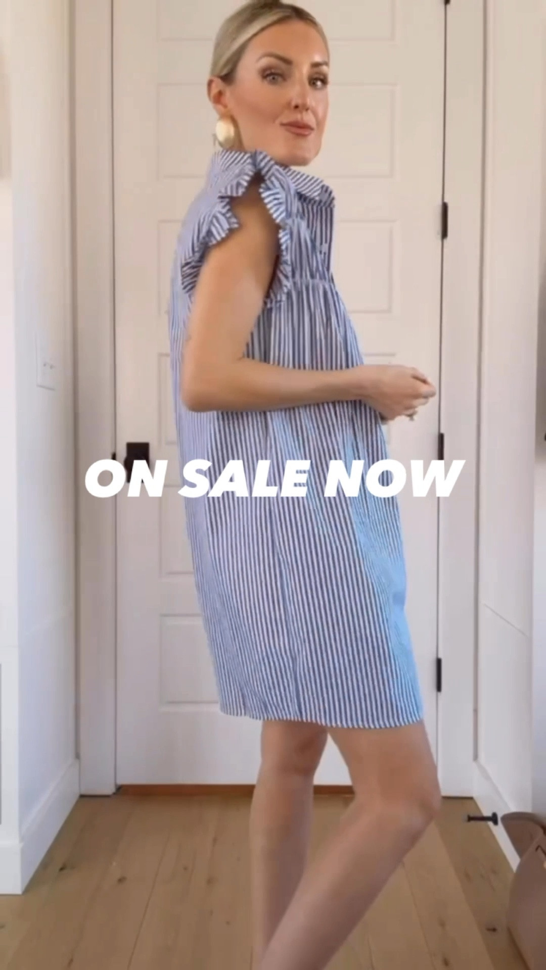 This blue striped dress is such a classic piece! This would be great for workwear! I love the smocked detailing and the flutter sleeves! Wearing S. Use my code LOVERLY25 for 25% off!

Loverly Grey, Avara, spring dress, blue and white striped dress, spring workwear, spring fashion, spring outfit ideas 

#LTKSeasonal #LTKootd #LTKWorkwear