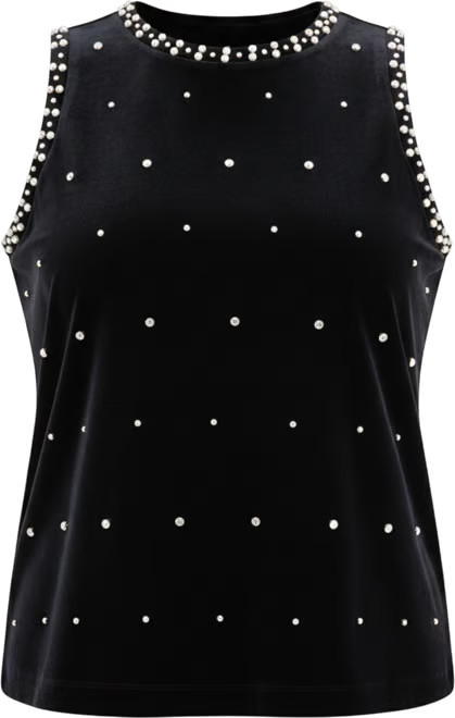 Trendy Plus Size Rhinestone-Embellished Velvet Top, Macy's Exclusive | Macy's