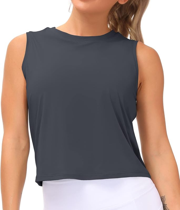 Ice Silk Workout Tops for Women Quick Dry Muscle Gym Running Shirts Sleeveless Flowy Yoga Tank Tops | Amazon (US)