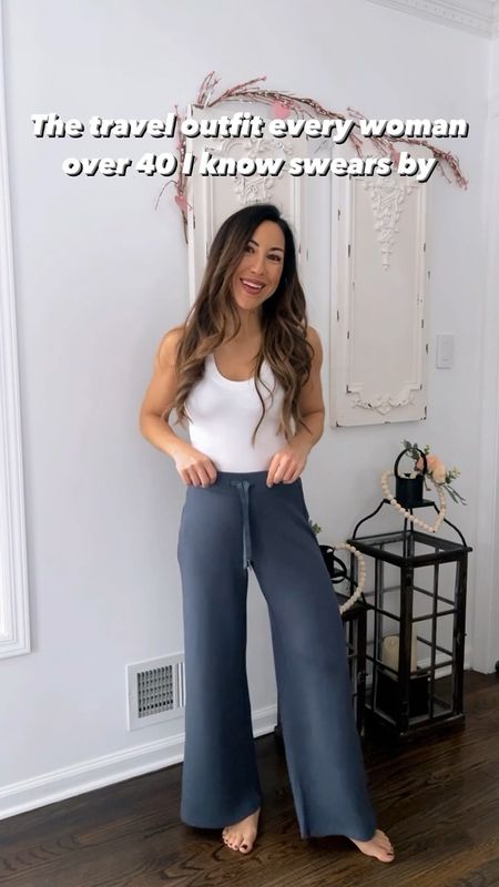 This is your sign to run and get the @spanx air essentials set asap. This newly released color is selling fast! Perfect travel outfit, comes in lengths and never stays in stock for long. Use code TAMMYXSPANX to save! 

Xs petite pants. Small top. Sneakers size down. 

Spanx, travel outfit, matching set, airport outfit 

#LTKtravel #LTKover40 #LTKsalealert