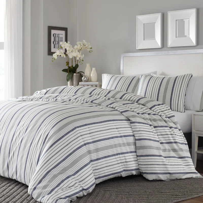 Stone Cottage Bedding Stone Cottage Conrad Grey Cotton Reversible Duvet Cover Set & Reviews | Way... | Wayfair North America