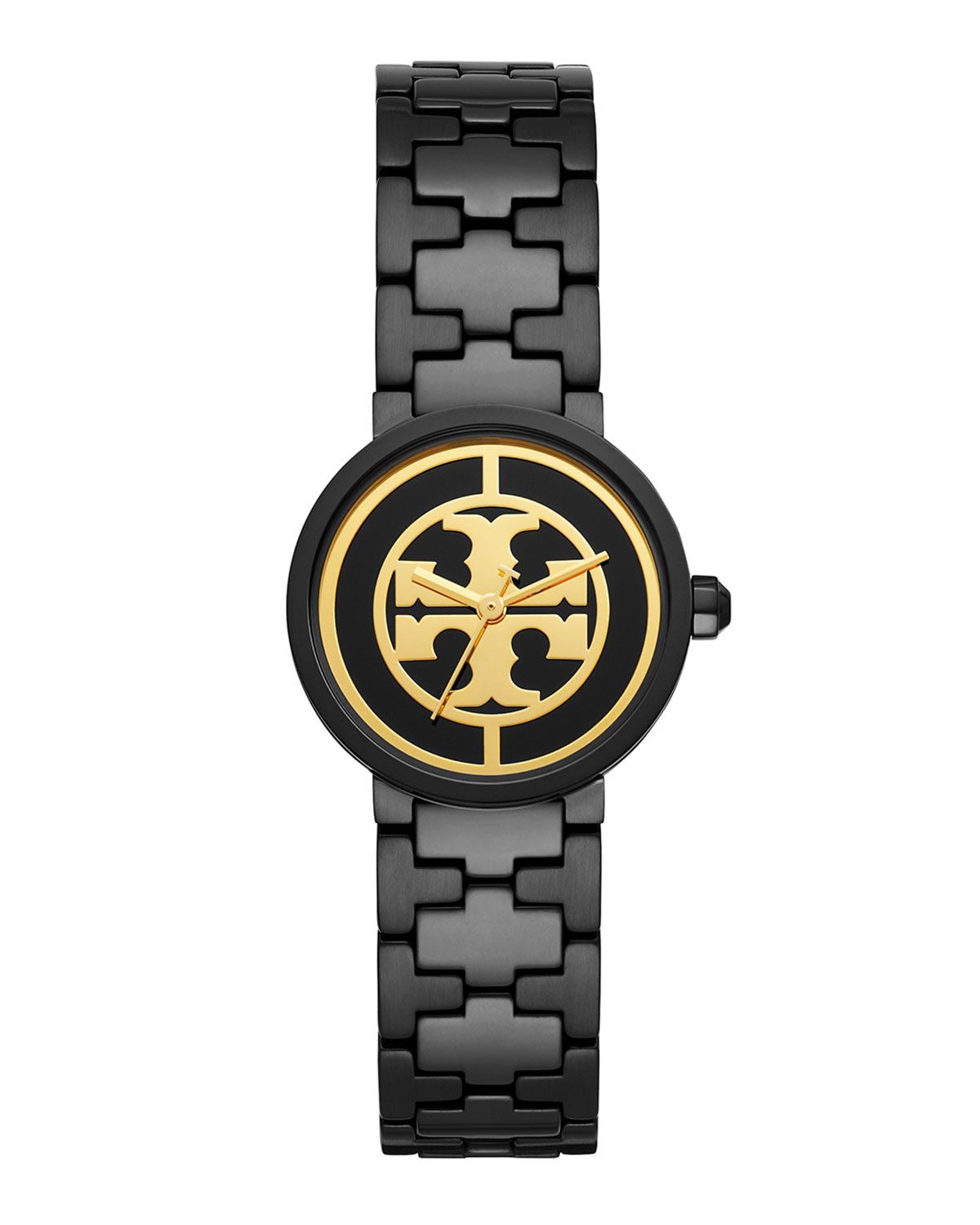 Reva Round Watch with Bracelet Strap, Black | Neiman Marcus