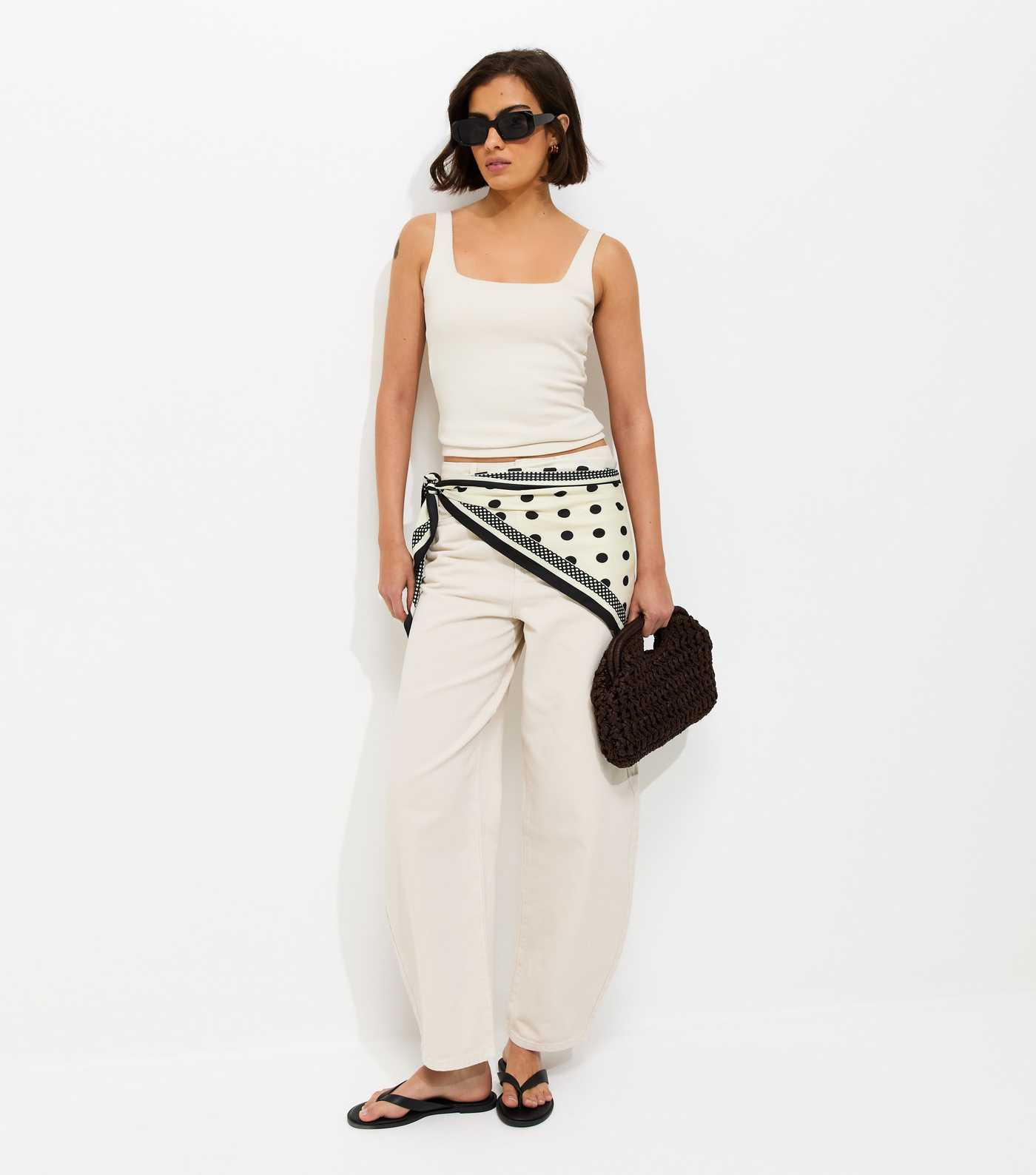 White Triangle Polka Dot Bandana | New Look | New Look (UK)