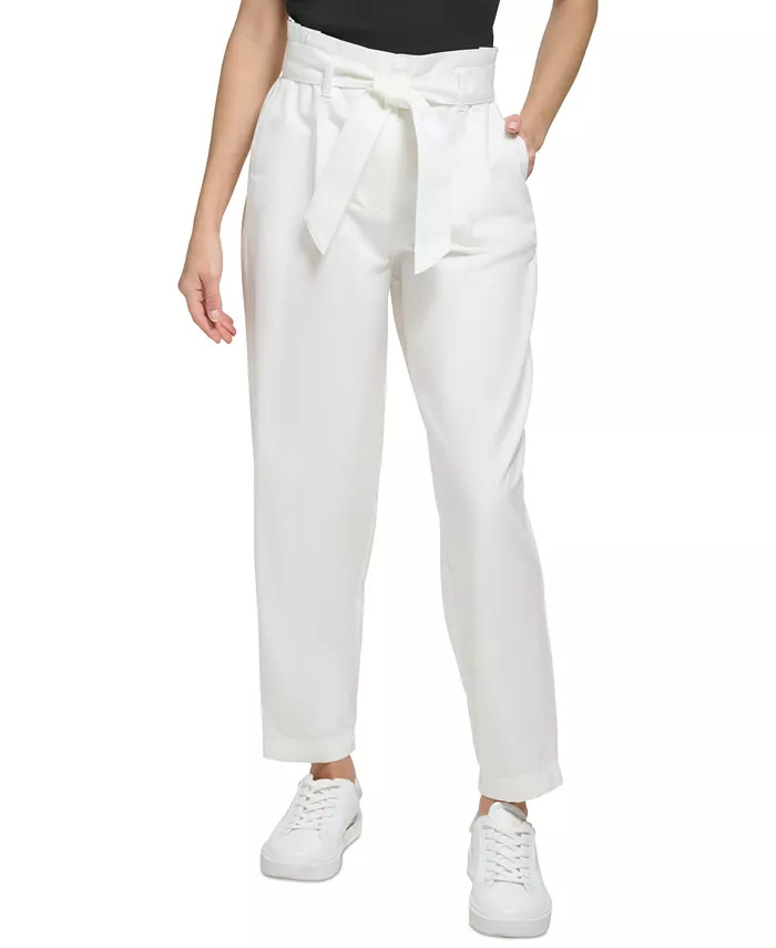 Women's Paperbag-Waist Belted Pants | Macys (US)