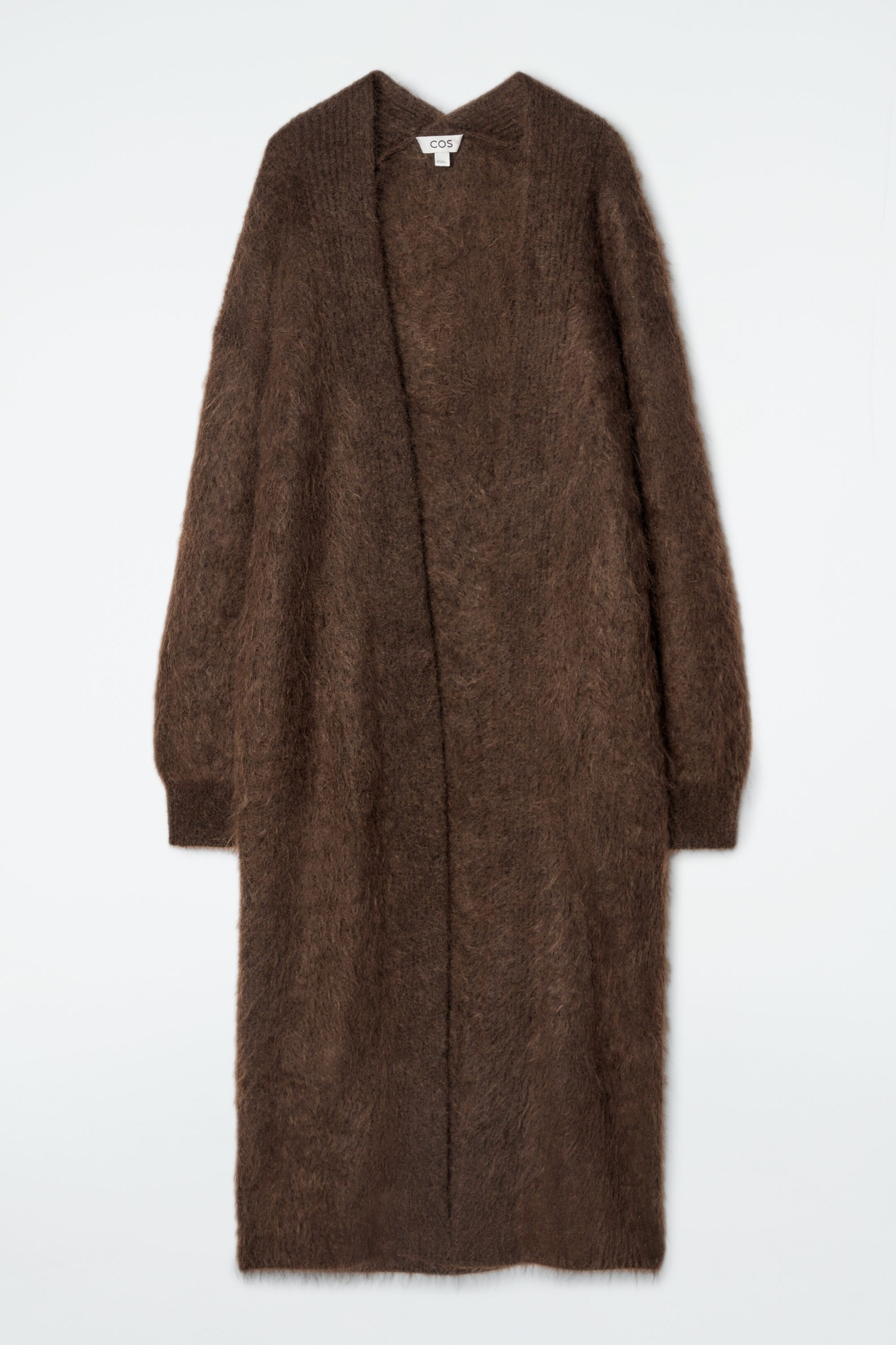 TEXTURED MOHAIR-BLEND MAXI CARDIGAN - DARK BROWN | COS (EU)