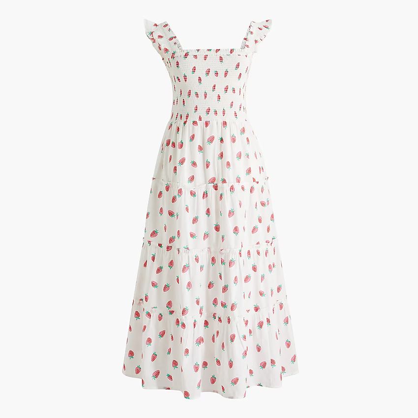 Factory: Smocked Tiered Midi Dress For Women | J.Crew Factory