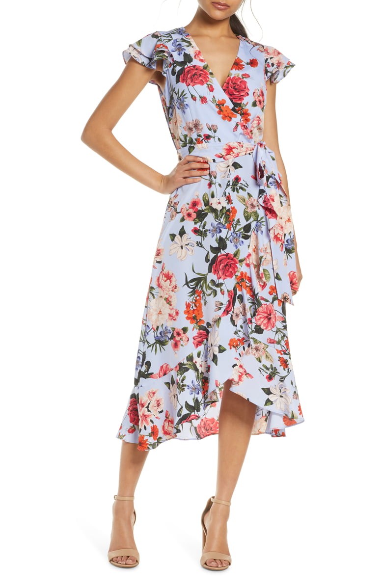 flowery wedding guest dress