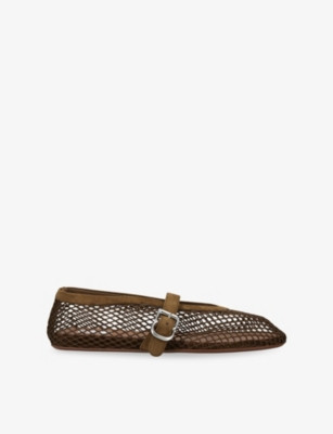 Ballerina Mesh and Suede Ballet Flats | Selfridges