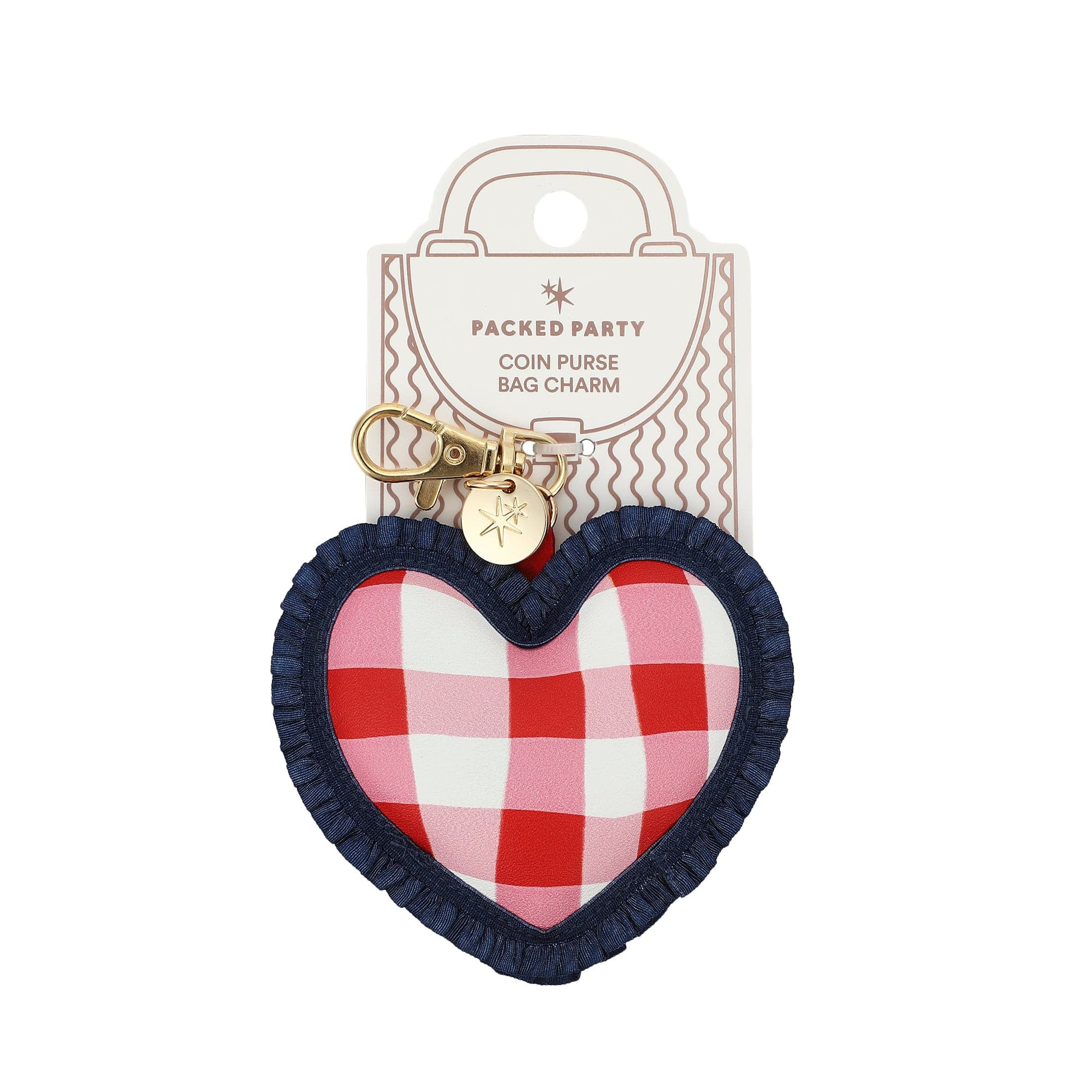 Picnic Perfect Gingham Heart Bag Charm | Packed Party