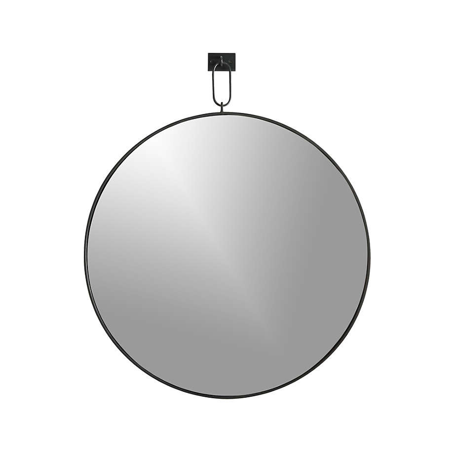 Odin Iron Large Pendant Mirror + Reviews | Crate & Barrel | Crate & Barrel
