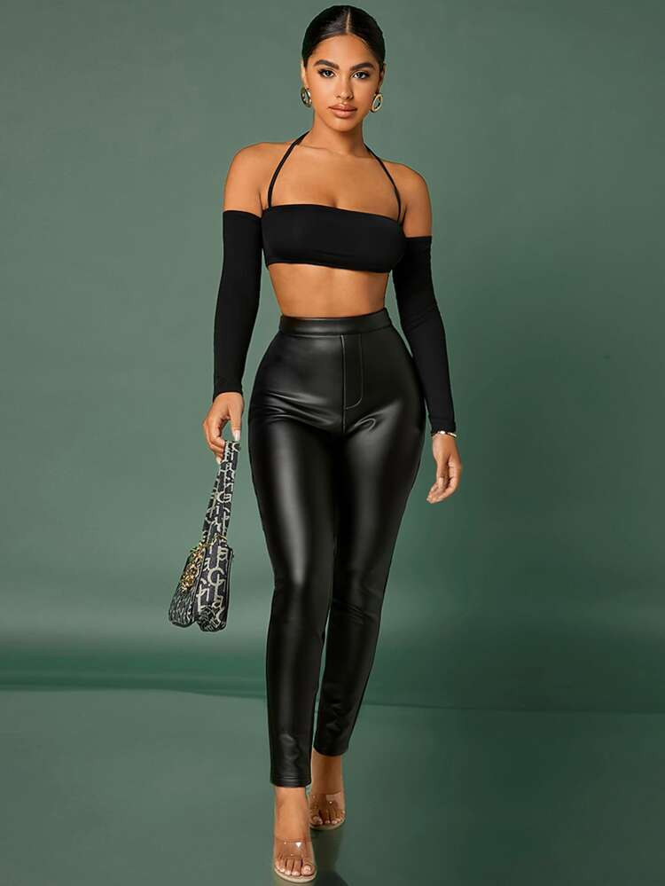 SHEIN SXY Cold Shoulder Backless Tee | SHEIN