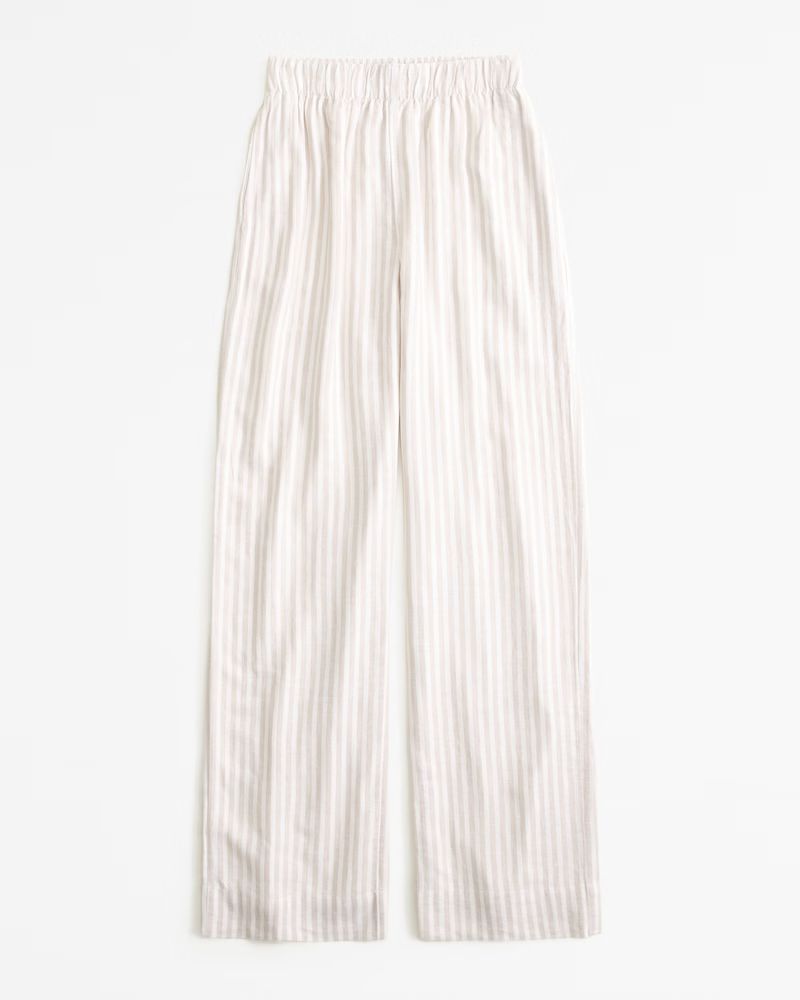 Women's Linen-Blend Pull-On Pant | Women's Clearance | Abercrombie.com | Abercrombie & Fitch (US)