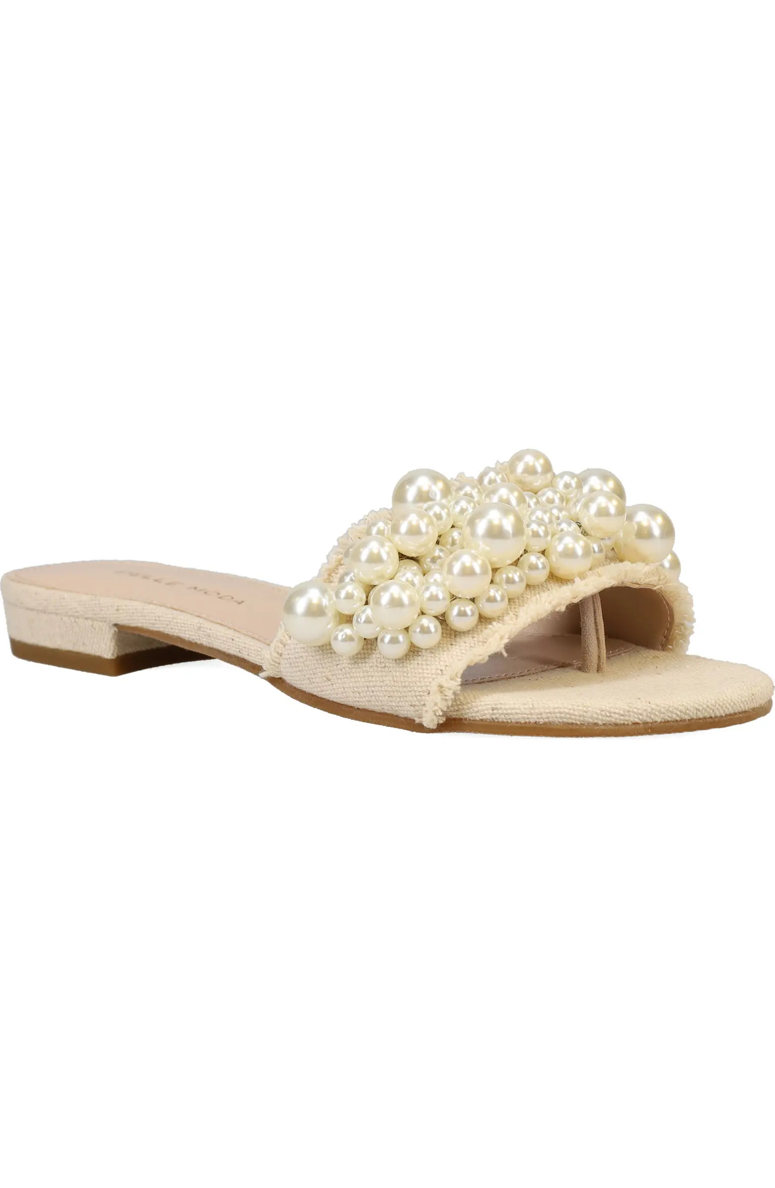 Pelle Moda Bayer Imitation Pearl Slide Sandal (Women) | Nordstrom | Nordstrom