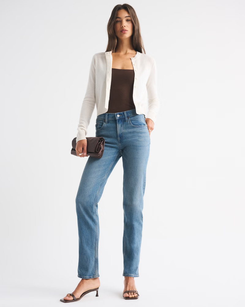 Women's Mid Rise 90s Straight Jean | Women's | Abercrombie.com | Abercrombie & Fitch (US)