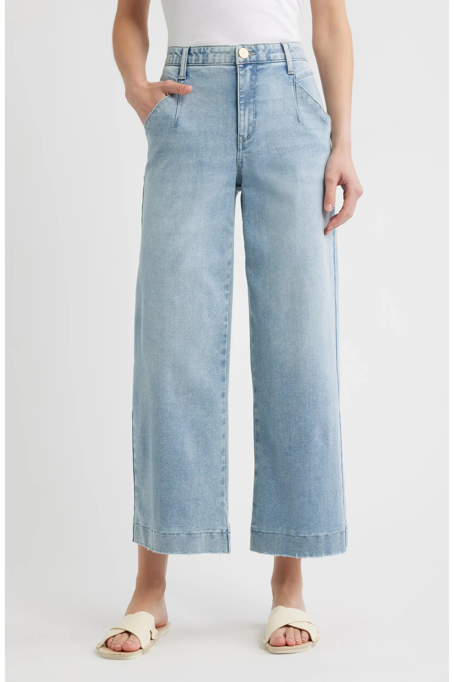 Wyatt Skyrise V-Pocket Ankle Wide Leg Jeans (Women) | Nordstrom | Nordstrom