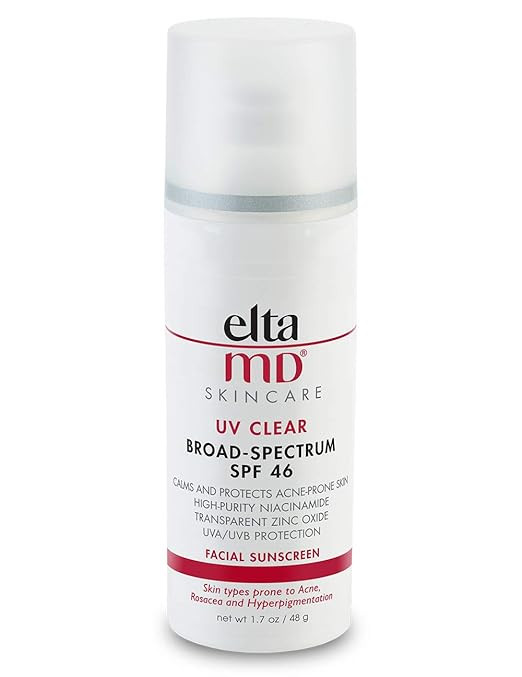EltaMD UV Clear Facial Sunscreen Broad-Spectrum SPF 46 for Sensitive or Acne-Prone Skin, Oil-free... | Amazon (US)