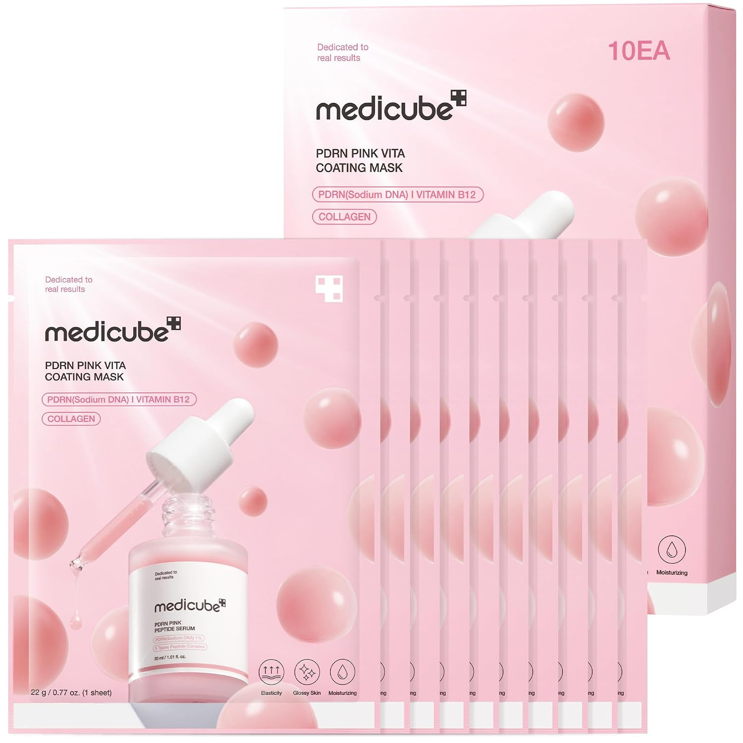medicube Salmon DNA PDRN Pink Vitamin Coated Sheet Mask 10EA | Amazon (US)