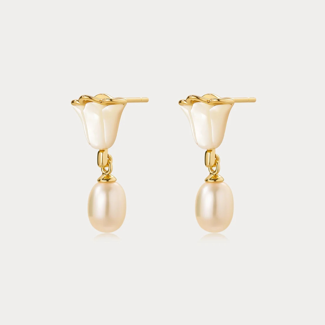 Tulip Pearl Earrings | Selenichast