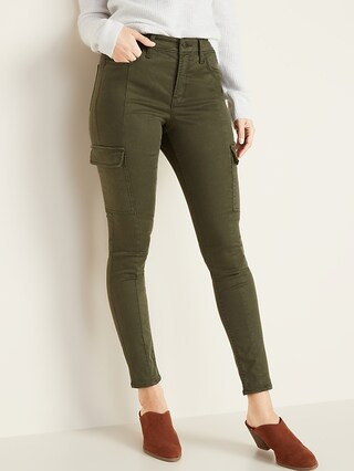 High-Waisted Sateen Rockstar Super Skinny Cargo Pants for Women | Old Navy (US)