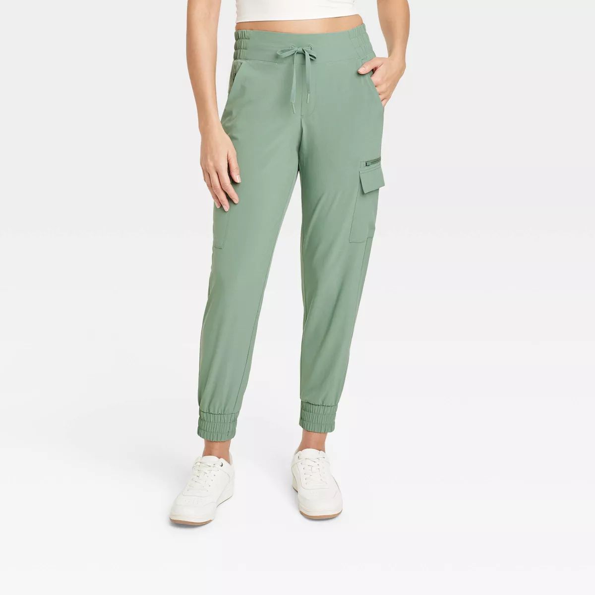 Women's Flex Woven Mid-Rise Cargo Joggers - All In Motion™ | Target