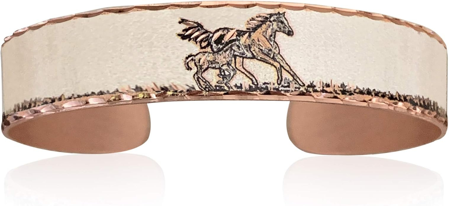 FRONT LINE JEWELRY Native American Copper Bracelets: Wolf/Bear/Horse/Zia/Pueblo/Sunflower/Butterf... | Amazon (US)