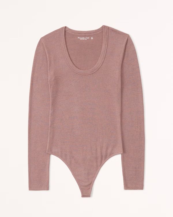 Long-Sleeve Cozy Scoopneck Bodysuit | Abercrombie & Fitch (US)