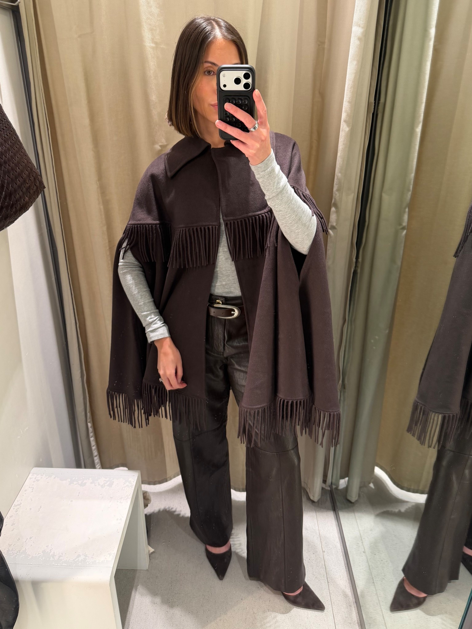 Wool fringe cape. So cozy and warm 

#LTKSeasonal #LTKWorkwear #LTKStyleTip