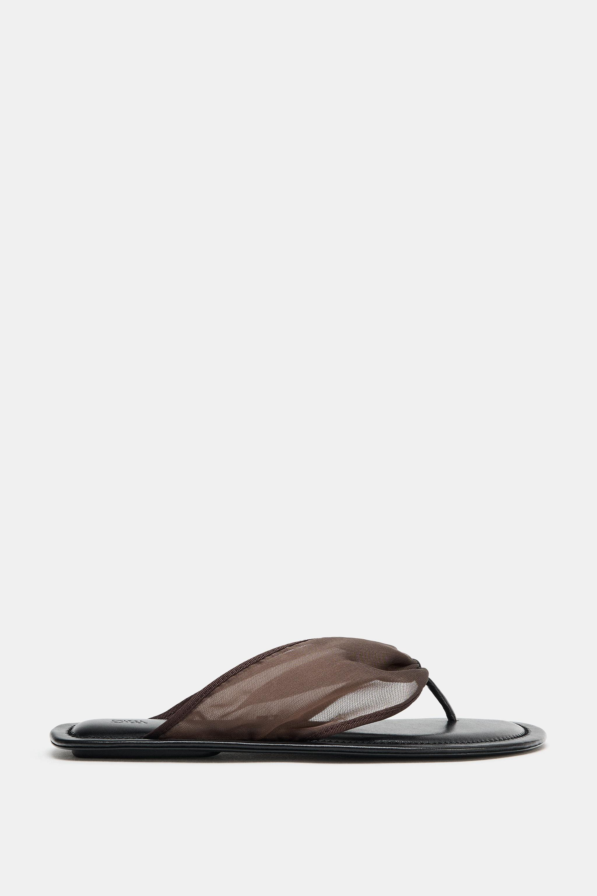 FLACHE SANDALE AUS MESH | Zara US