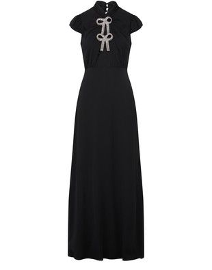 Black Stretch Crepe Maxi Dress | 24S (APAC/EU)