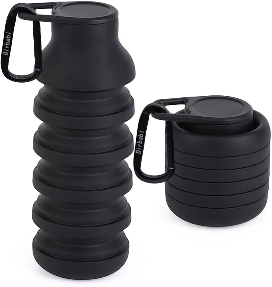 Collapsible Water Bottle, Food Grade Silicone Portable Leak Proof Water Bottle with Carabiner for... | Amazon (US)