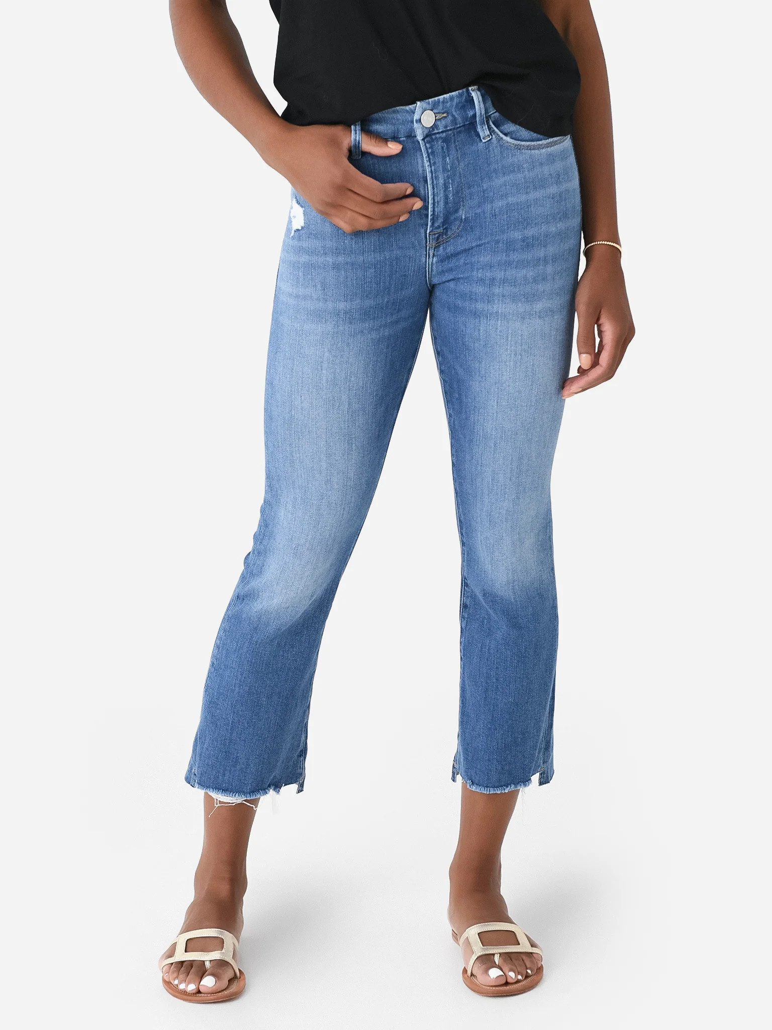 Frame Women's Le Crop Mini Boot Raw Stagger Jean | Saint Bernard