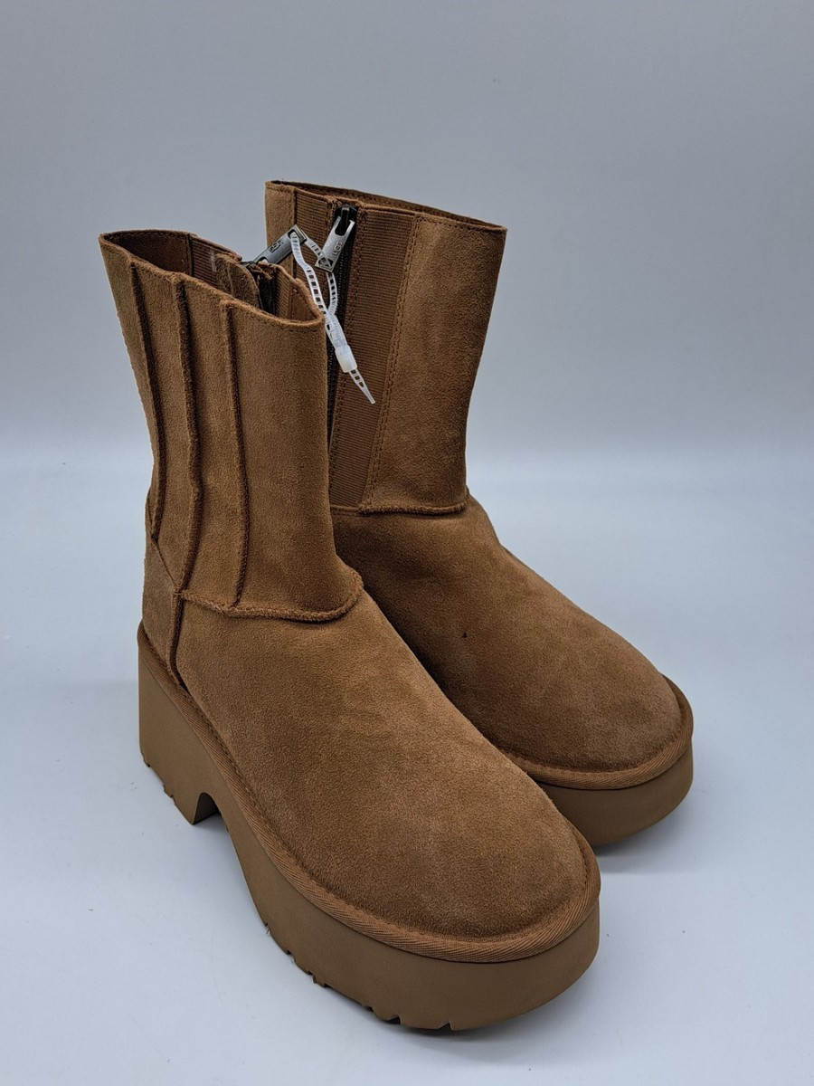 UGG Women's Classic Twin Seam New Heights Chestnut Suede Boots 1158313 Size 7 | eBay US