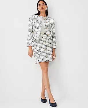 The Short Patch Pocket Jacket in Confetti Fringe Tweed | Ann Taylor (US)