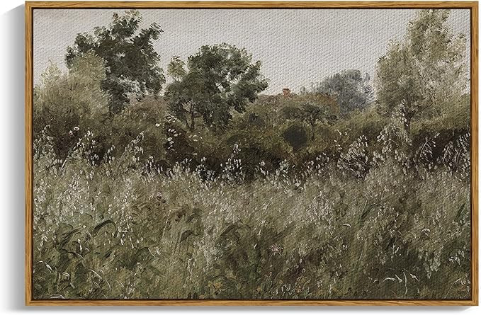 InSimSea Framed Canvas Wall Art Vintage Decor, Countryside Field Modern Farmhouse Decor, Canvas W... | Amazon (US)