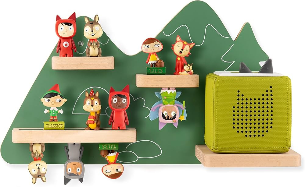 Tonies Magnetic Wall Shelf for Toniebox, Charging Station, and 20 Characters - Mountain | Amazon (US)