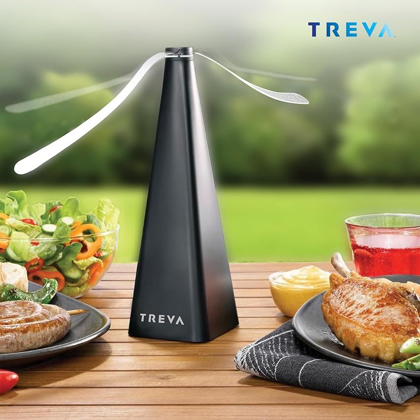 Amazon.com : Treva Chemical-Free Table Top Bug Repellent/Deterrent Fan with Holographic Blades, Blac | Amazon (US)