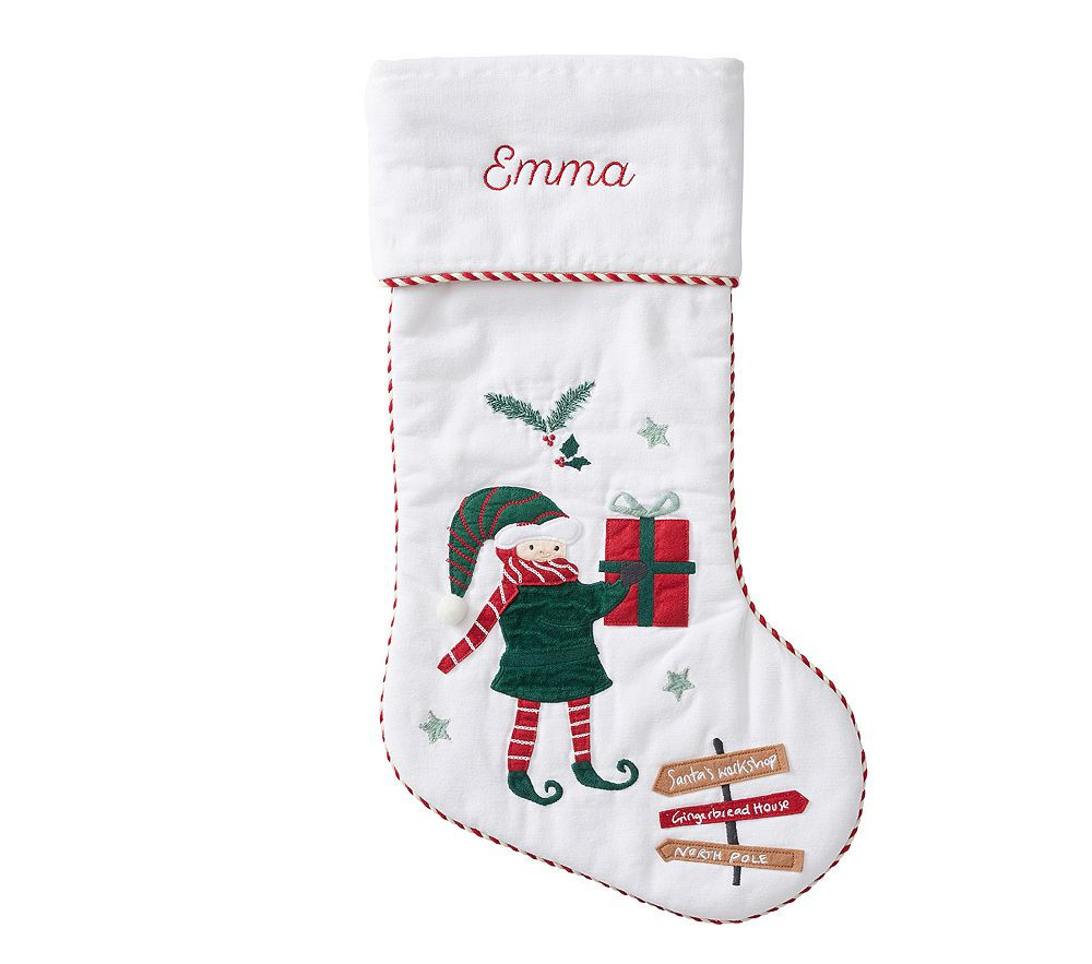 Candy Cane Lane Stocking, Boy Elf | Pottery Barn Kids