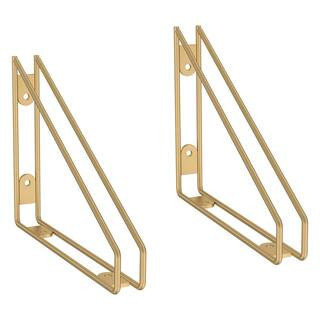 Liberty wireframe shelf brackets in satin gold, 2-pack