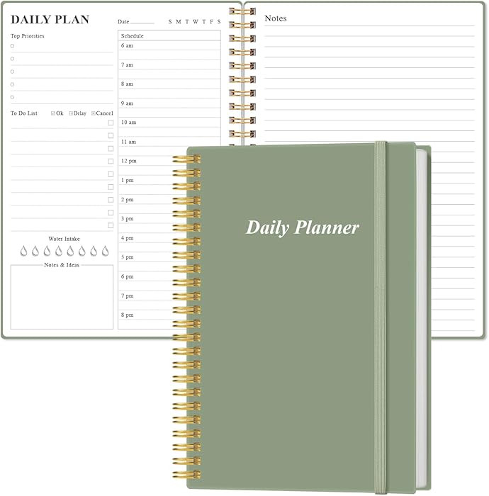 Daily Planner Undated - A5 To Do List Notebook Hourly Schedules, Spiral Appointment Planner for W... | Amazon (US)